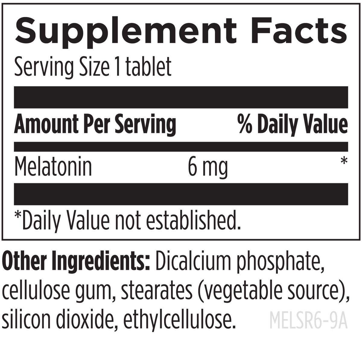 Melatonin SRT™ 60 tablets supplement facts image