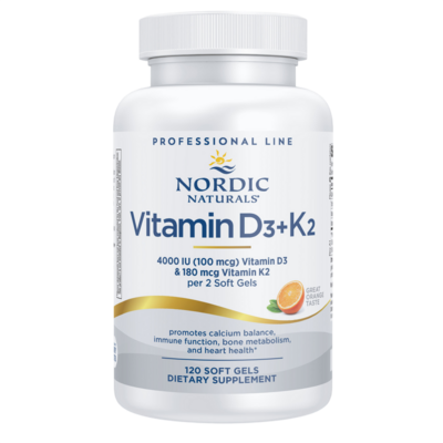 Nordic Naturals - Vitamin D3+K2, Orange