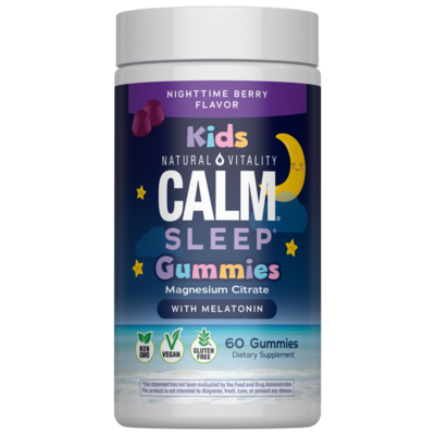 Natural Vitality - CALM Kids Sleep Gummies Magnesium Citrate with Melatonin, Berry