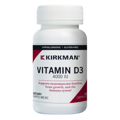 Kirkman Professional - Vitamin D-3 4000 IU Capsules - Hypoallergenic