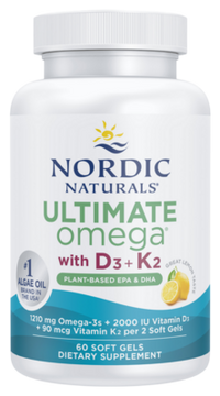 Nordic Naturals - Ultimate Omega with D3 + K2, Plant-Based EPA & DHA, Lemon Flavor