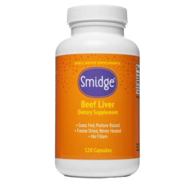 Smidge (formerly Organic3) - Smidge® Beef Liver Capsules - Protein & Vitamin A - Grass-fed - 120 capsules