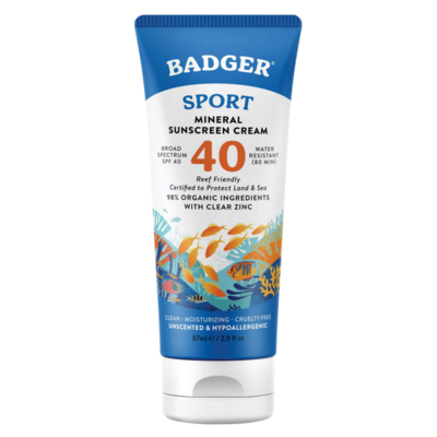 Badger SPF 40 Sport Mineral Sunscreen Cream