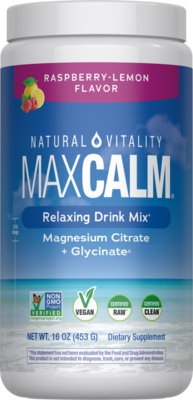 Natural Vitality MAX CALM Magnesium Citrate + Glycinate Raspberry Lemon