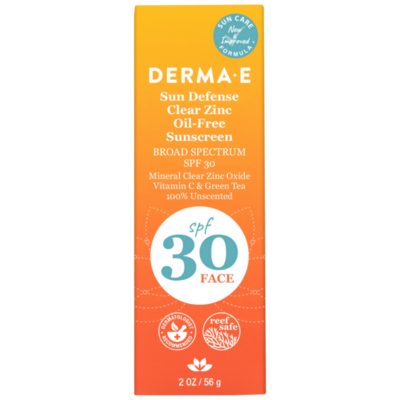 DermaE Natural Bodycare - Sun Defense Clear Zinc Sunscreen SPF30