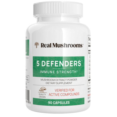 Real Mushrooms - 5 Defenders™ Mushroom Extract Blend Powder Capsules