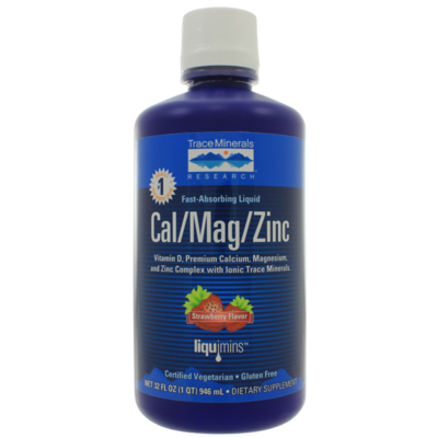 Trace Minerals Research - Liquid Cal/Mag/Zinc - Natural Strawberry
