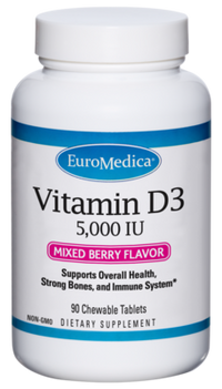 EuroMedica - Vitamin D3 - 5,000 IU - Chewable Mixed Berry