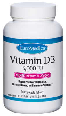 EuroMedica - Vitamin D3 - 5,000 IU - Chewable Mixed Berry