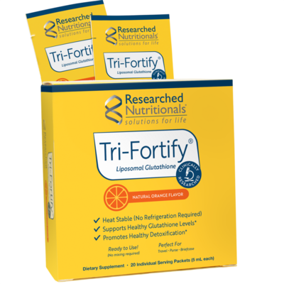 Researched Nutritionals - Tri-Fortify® Liposomal Glutathione Orange 20 pack box