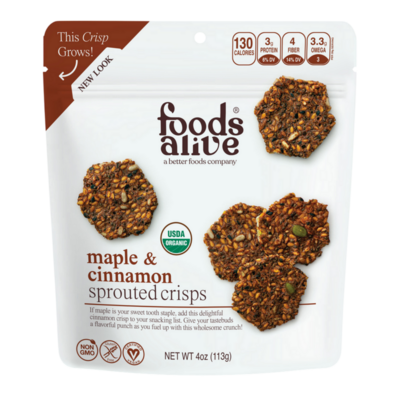 Foods Alive - Maple & Cinnamon Sprouted Crisps Organic