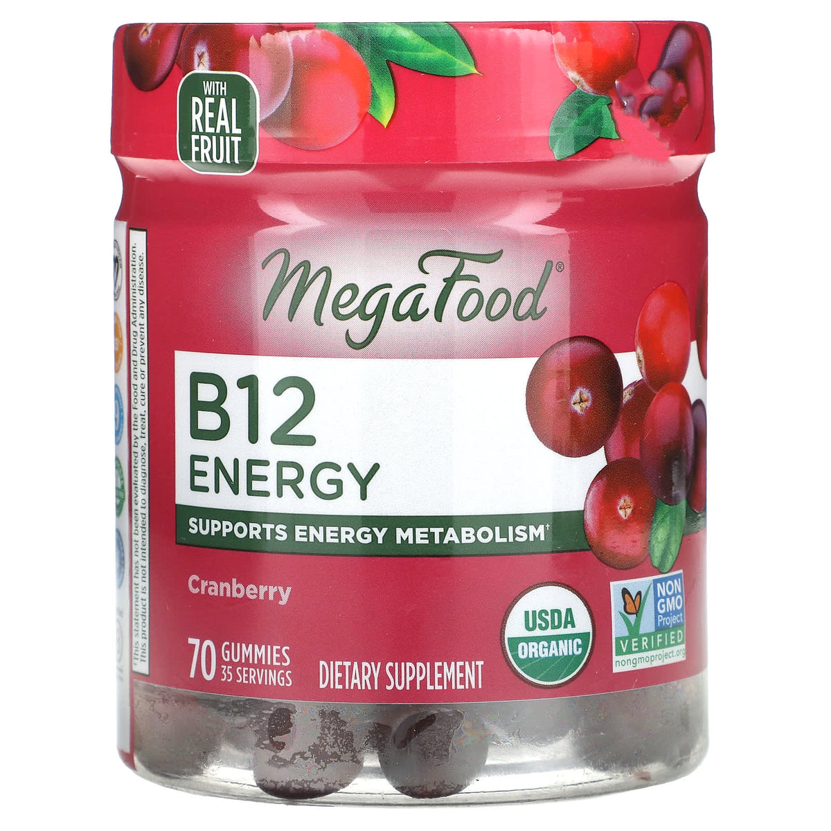 MegaFood B12 Energy Gummies, Cranberry — view 2