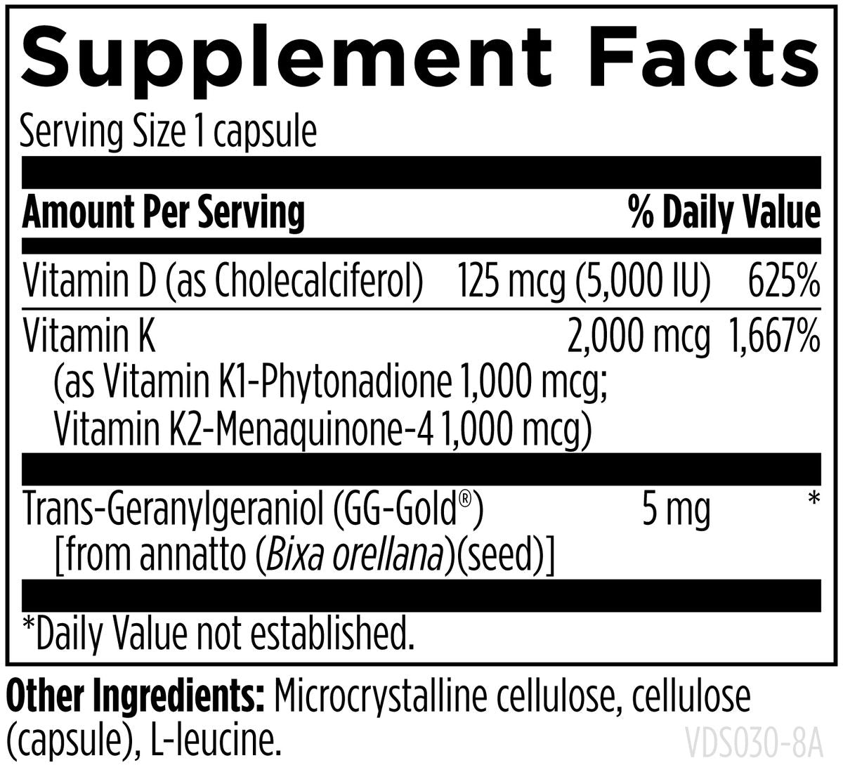 Vitamin D Supreme supplement facts image