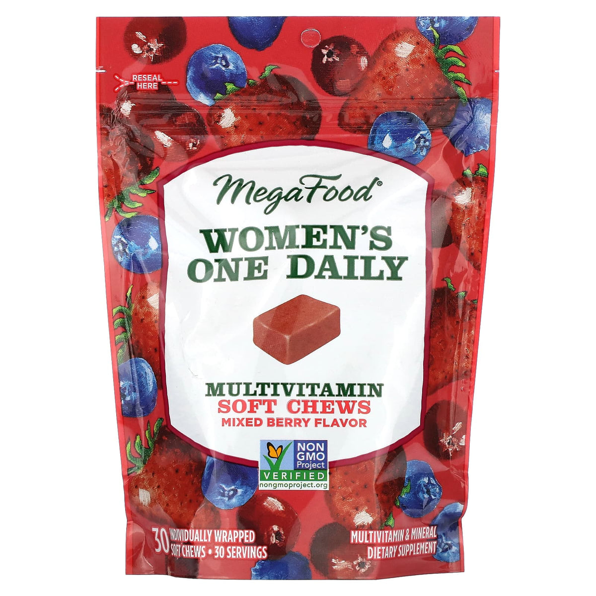MegaFood Women's One Daily Multivitamin Soft Chews - Mixed Berry Flavor — view 2