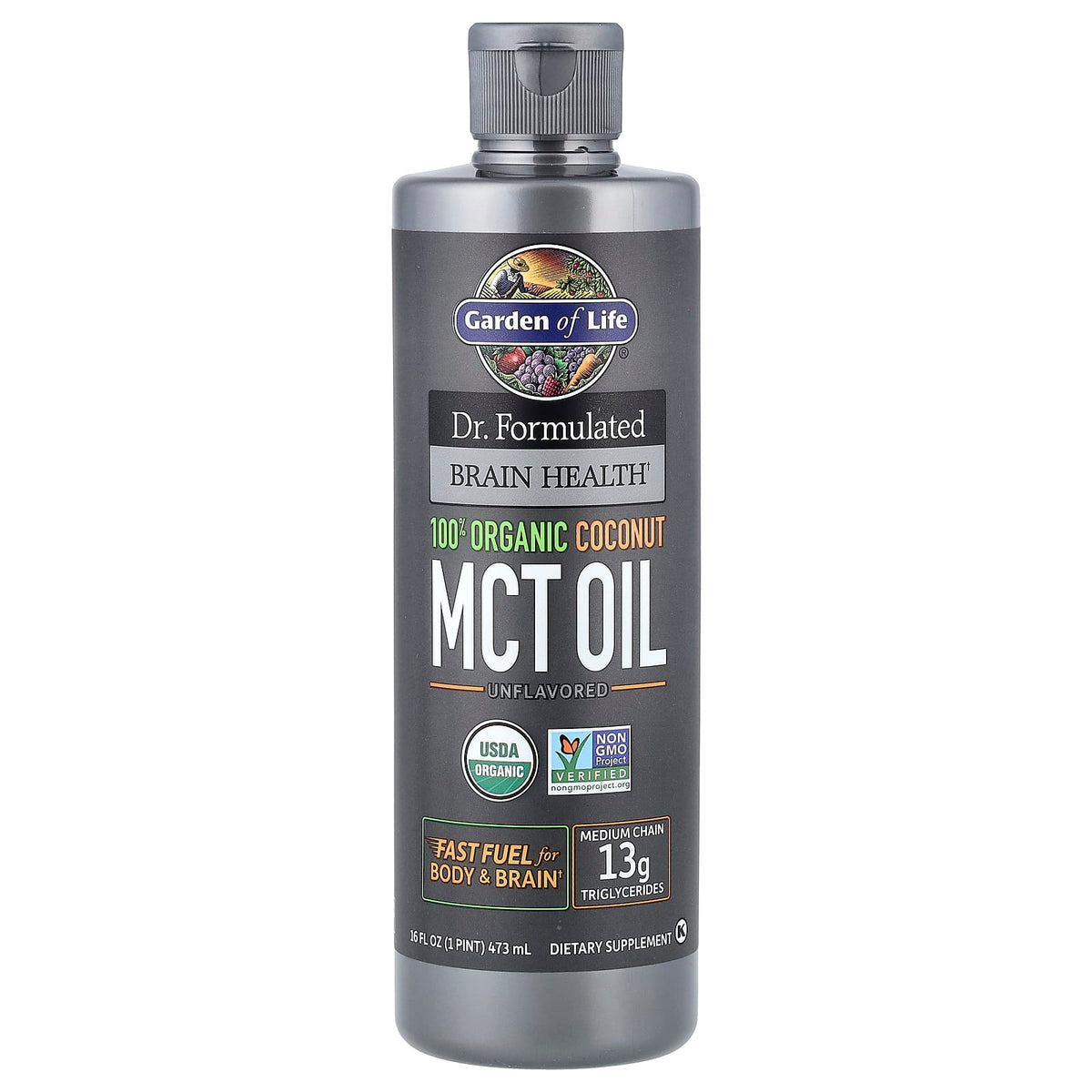 Garden of Life - Dr. Formulated Brain Health 100% Organic Coconut MCT Oil