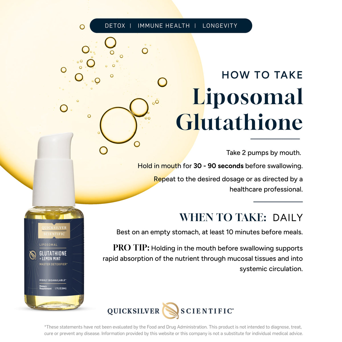 Quicksilver Scientific Liposomal Glutathione, Lemon Mint Flavor — view 6
