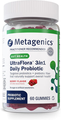 Metagenics - UltraFlora 3 in 1 Daily Probiotic, Berry