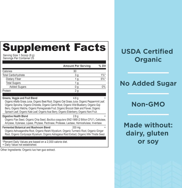 Ancient Nutrition - Organic SuperGreens Energizer - Powder