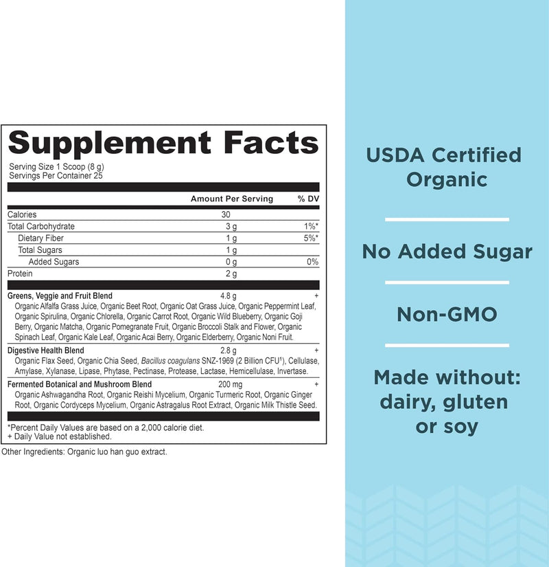 Ancient Nutrition - Organic SuperGreens Powder - Watermelon