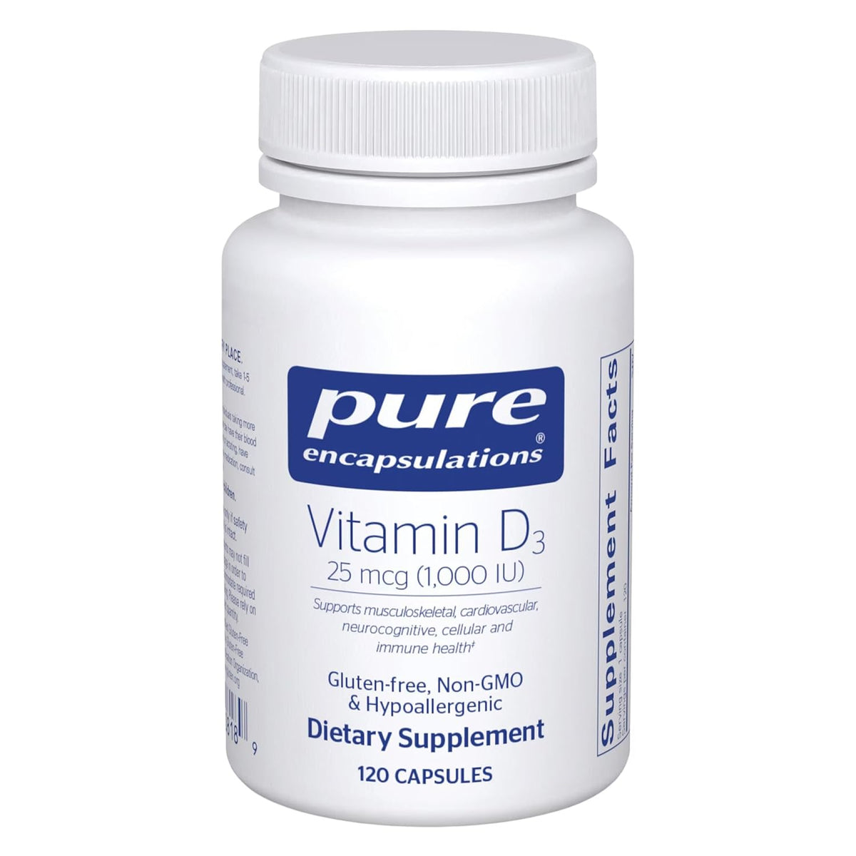 Pure Encapsulations Vitamin D3  25mcg (1,000IU)