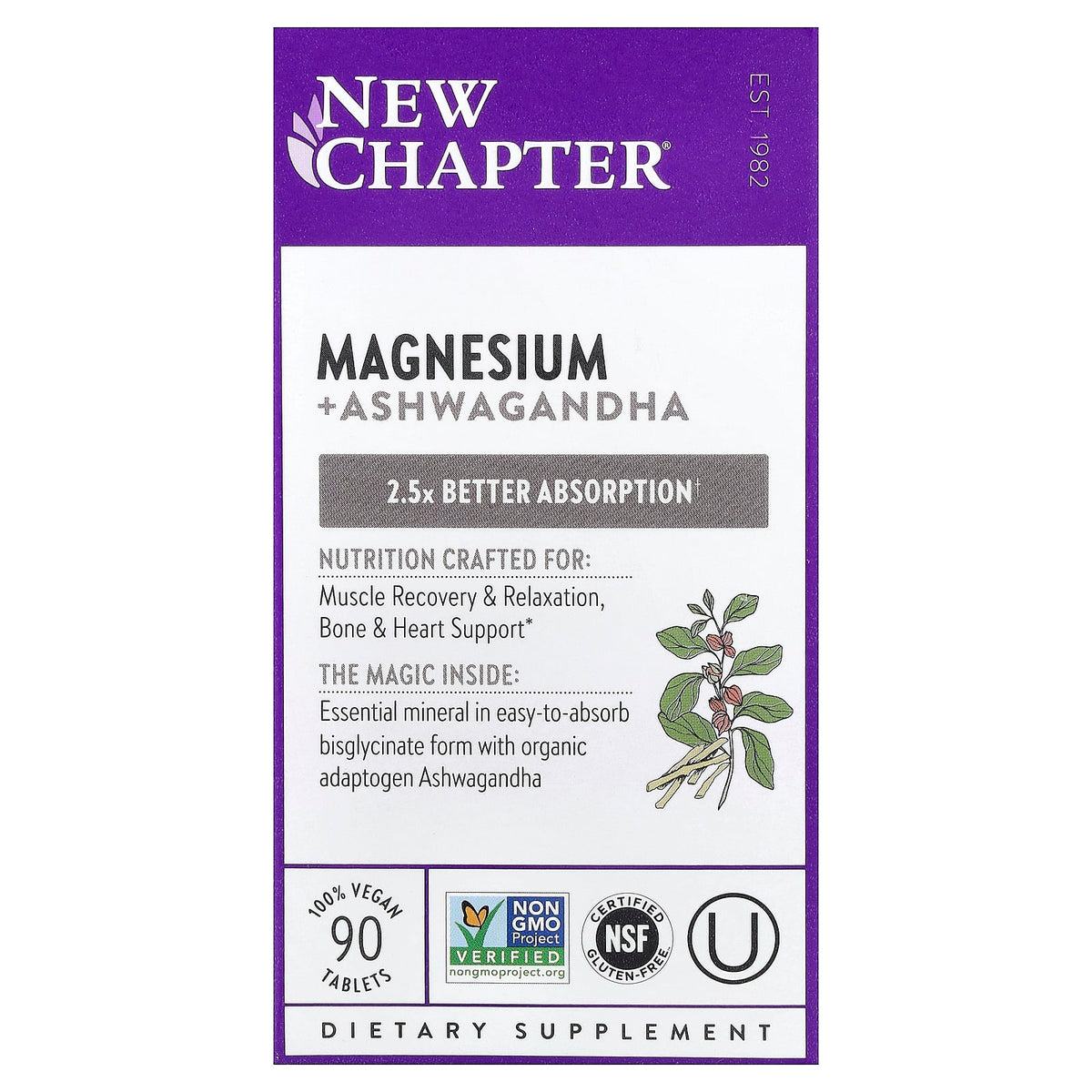 New Chapter Magnesium + Ashwagandha Tablets — view 2