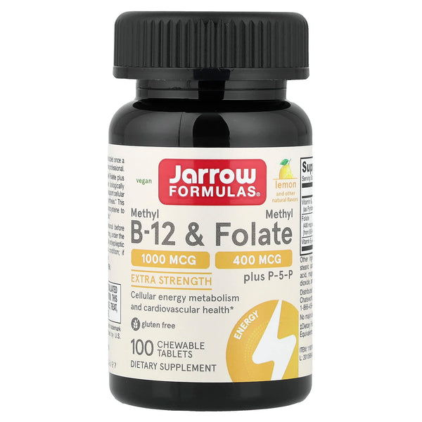 Jarrow Formulas - Methyl B-12 & Methyl Folate Lemon