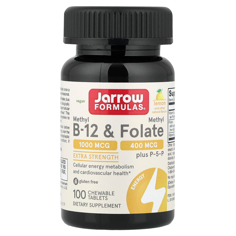 Jarrow Formulas - Methyl B-12 & Methyl Folate Lemon