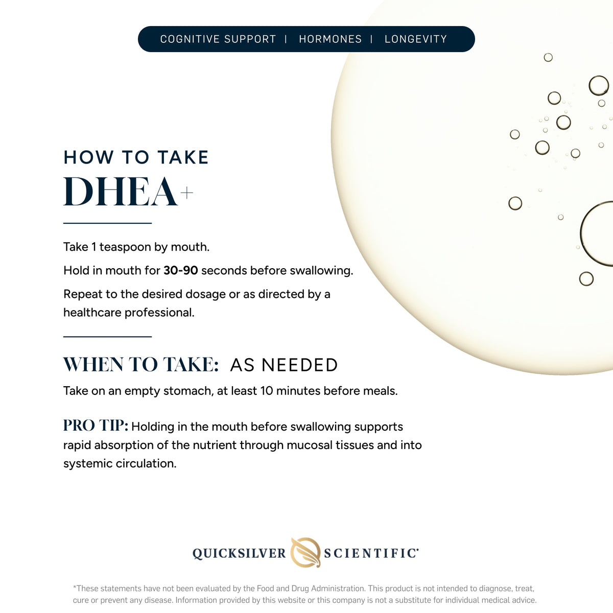 Quicksilver Scientific Nanoformulated DHEA+ Female Hormone Tonic — view 3