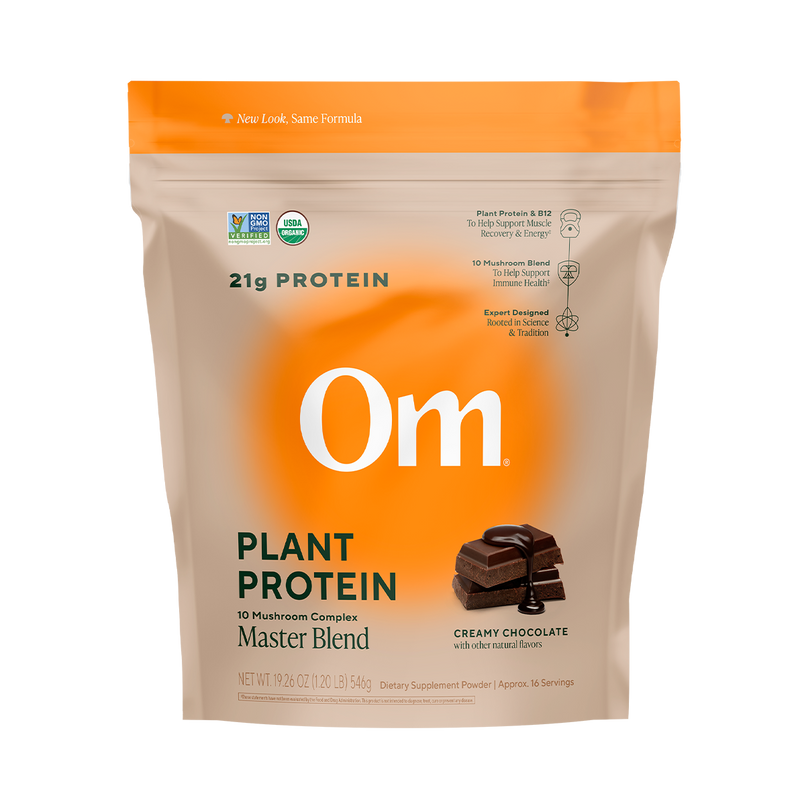 Om Organic Mushroom Nutrition Mushroom Master Blend Chocolate Protein