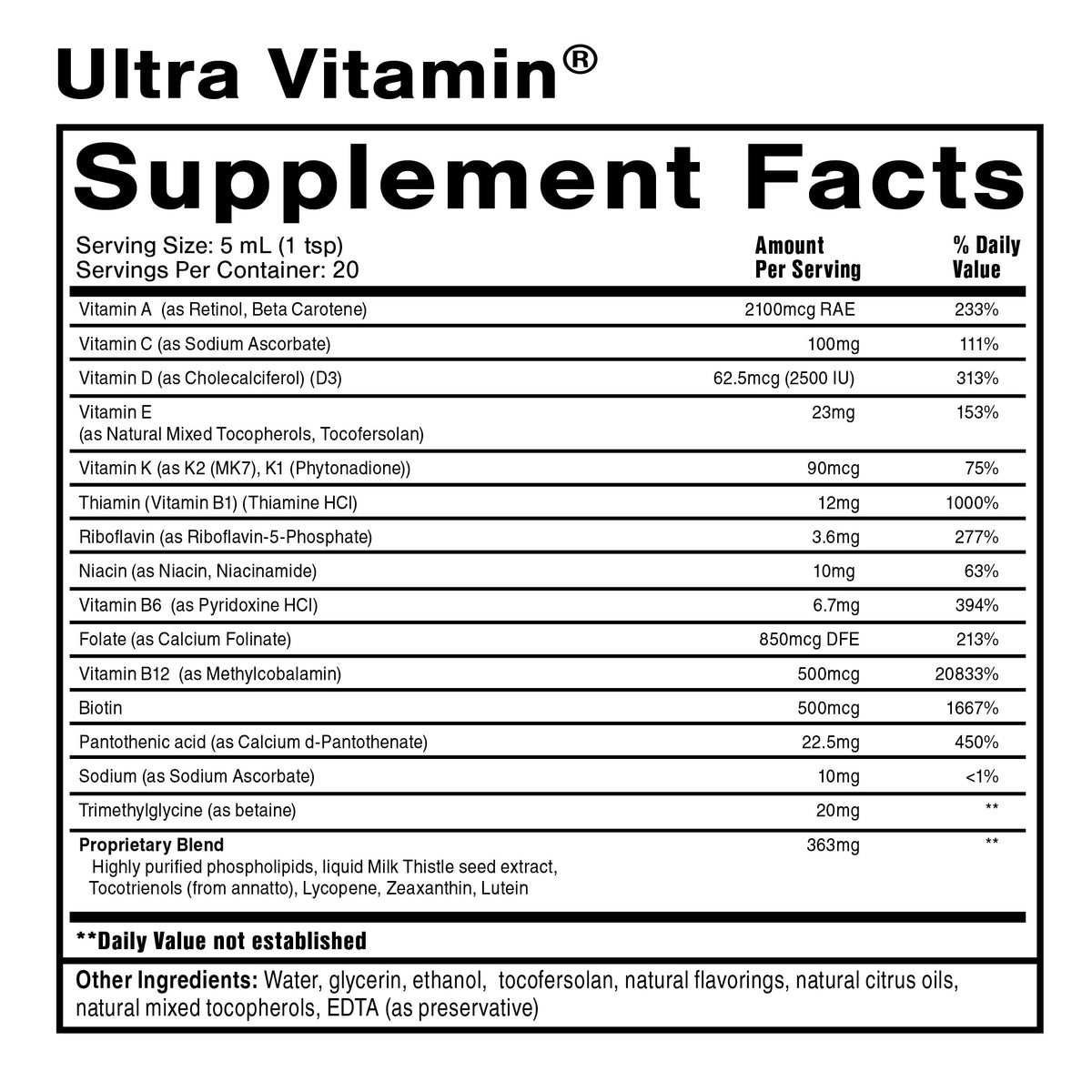 Quicksilver Scientific Ultra Vitamin (Liquid Multivitamin - Unflavored) — view 2