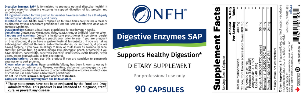 Nutritional Fundamentals for Health Digestive Enzymes SAP — view 2