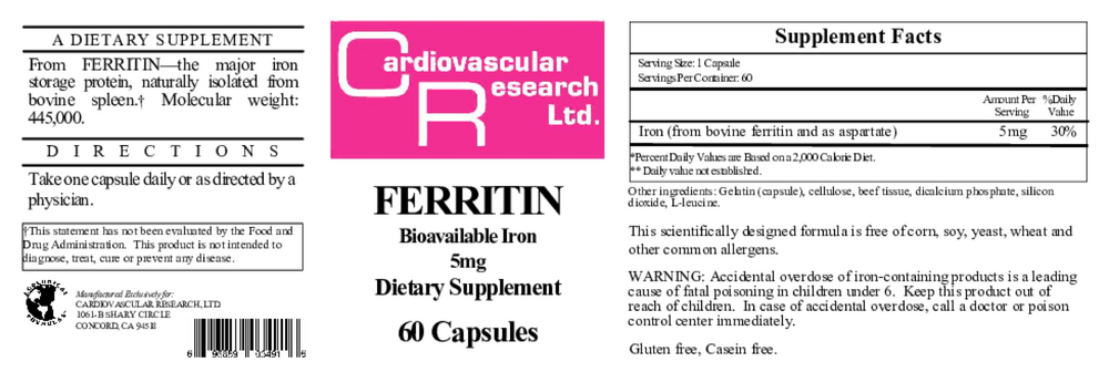 Ecological Formulas/Cardiovascular Research Ferritin — view 2