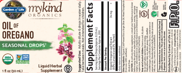 Garden of Life - mykind Organics Herbal Oil of Oregano