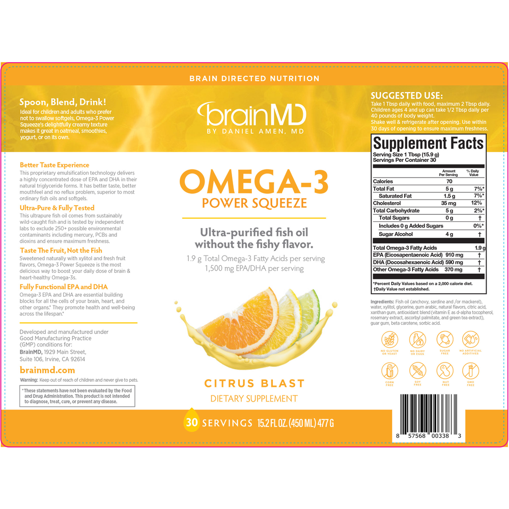 BrainMD Omega-3 Power Squeeze — view 2