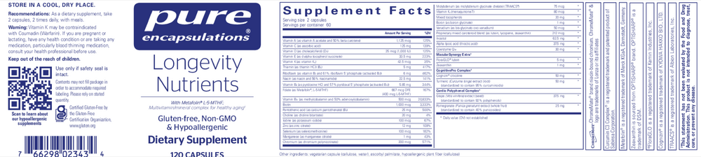 Pure Encapsulations Longevity Nutrients — view 2