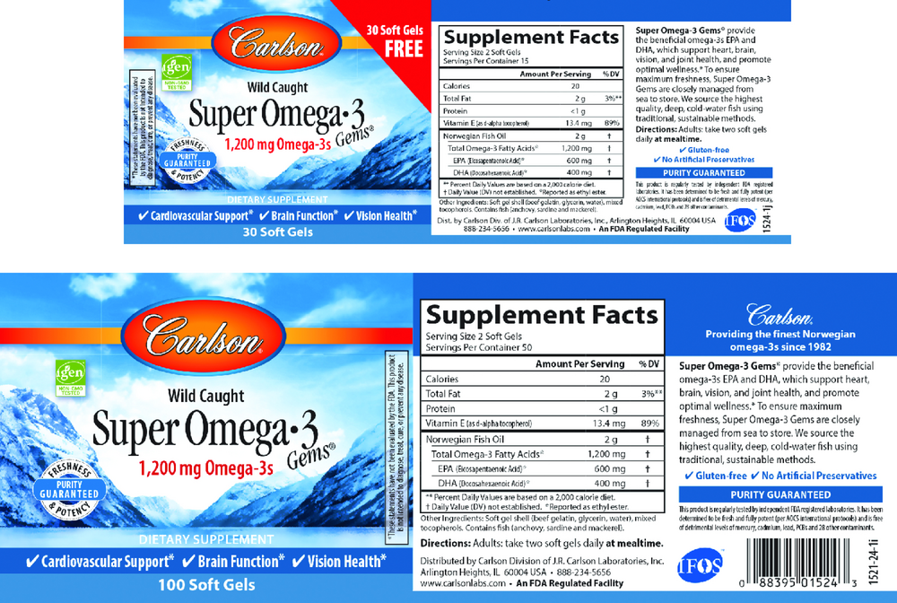 Carlson Labs Super Omega-3 Gems — view 2