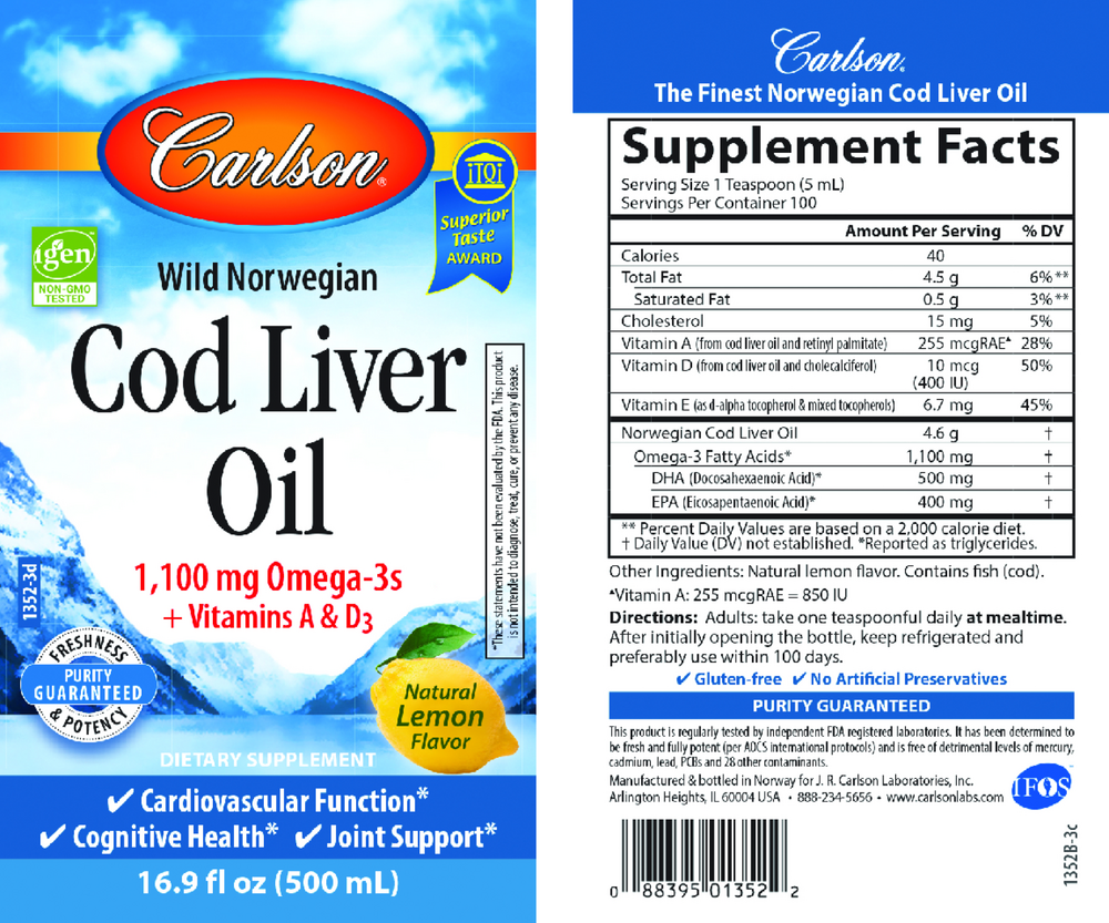 Carlson Labs Cod Liver Oil Lemon — view 2