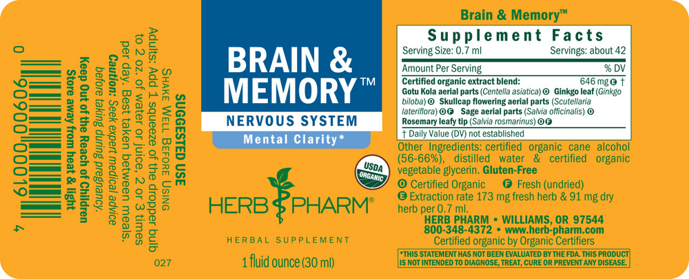 Herb Pharm Brain and Memory — view 2