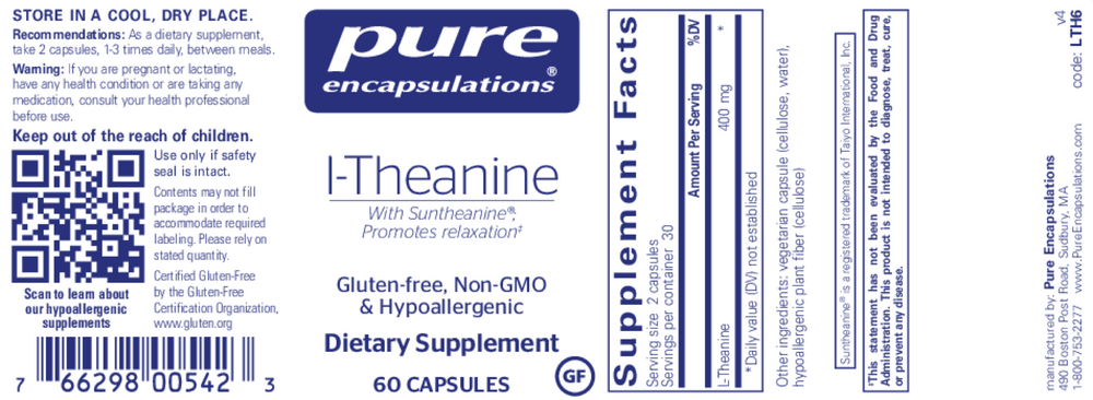 Pure Encapsulations L-Theanine — view 2