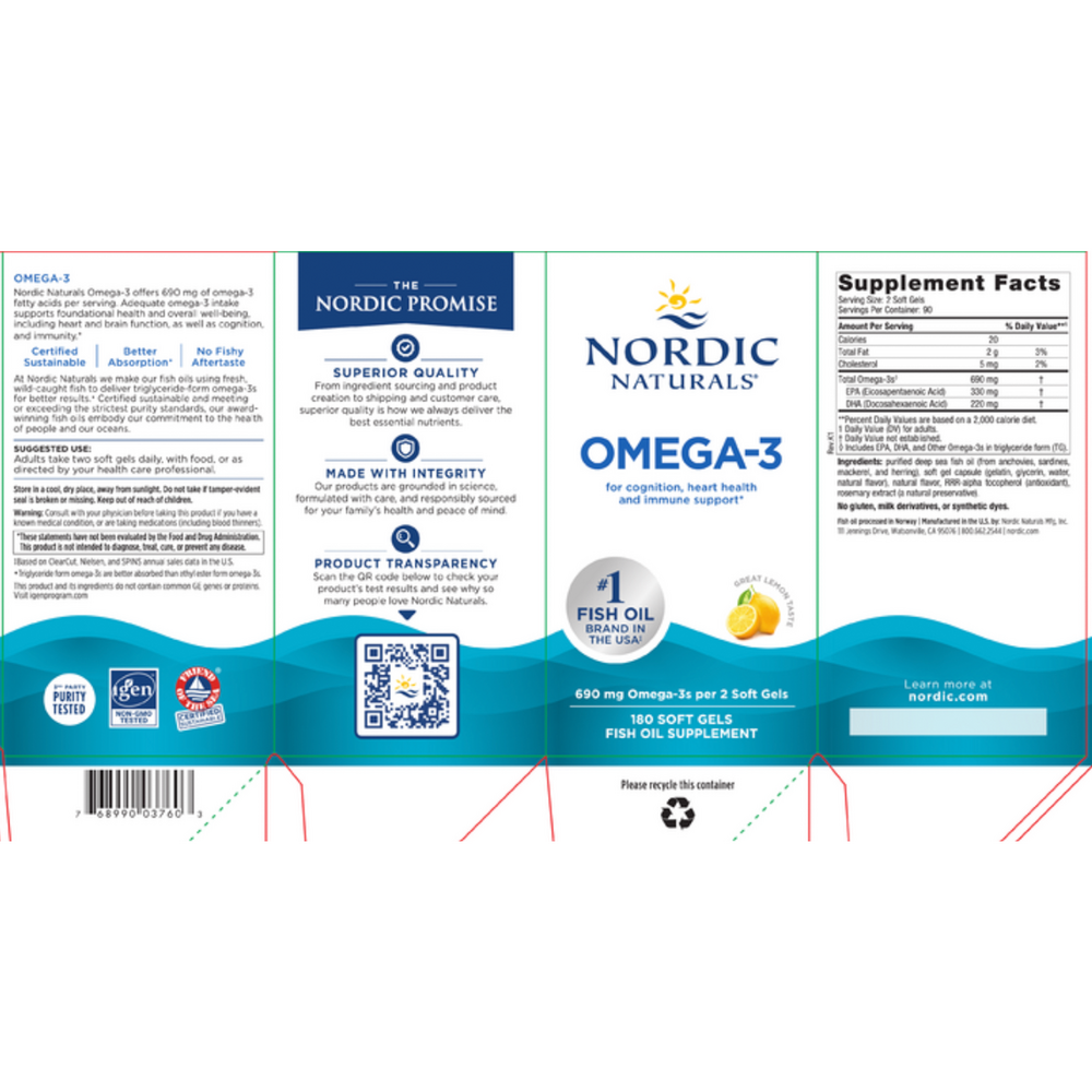 Nordic Naturals Omega-3, Formerly Arctic Omega (Lemon) — view 2