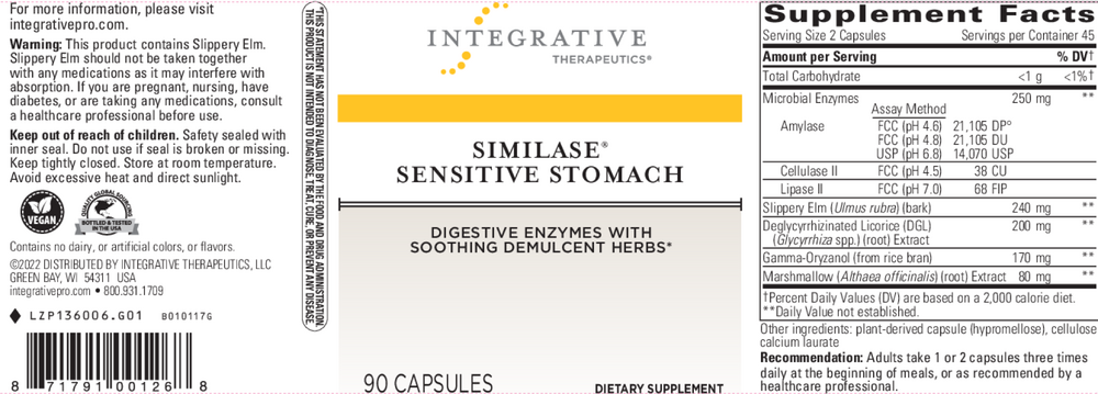 Integrative Therapeutics Similase® Sensitive Stomach — view 2