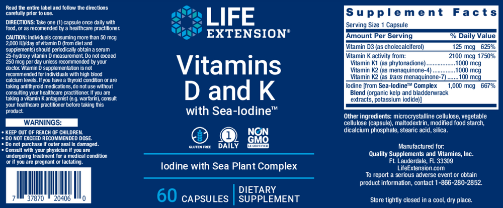 Life Extension Vitamins D and K with Sea-Iodine — view 2