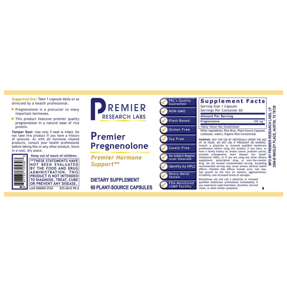 Premier Research Labs Premier Pregnenolone — view 2