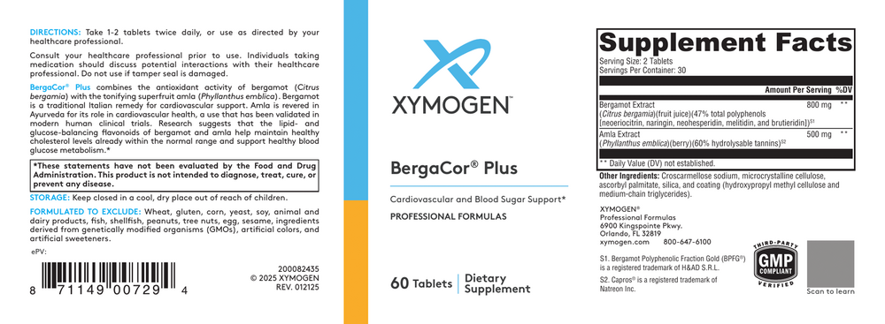 Xymogen BergaCor Plus (Bergamot Extract) — view 2
