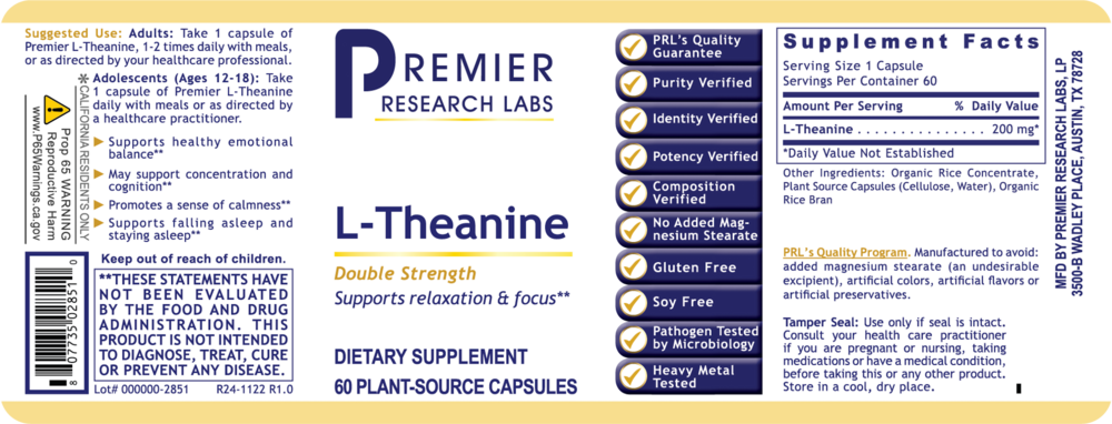 Premier Research Labs L-Theanine — view 2