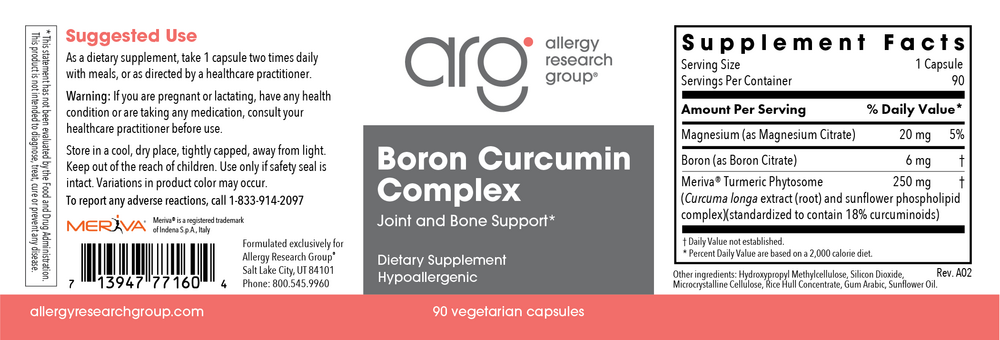Allergy Research Group Boron Joint with CurcuWIN® — view 2