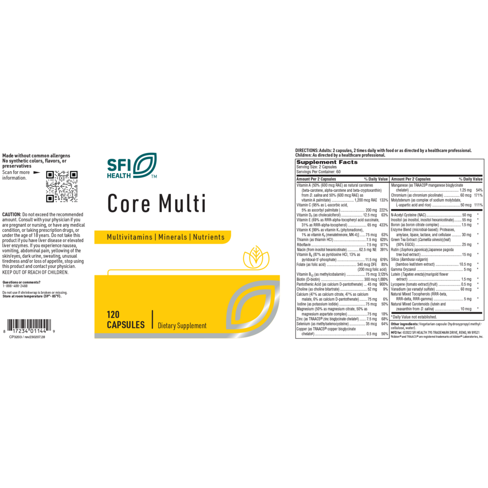Klaire Labs/SFI Health Core Multi — view 2