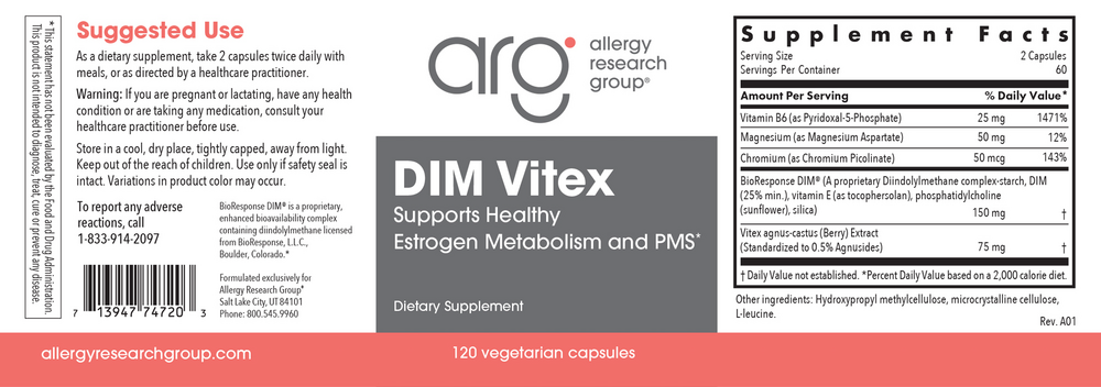 Allergy Research Group DIM Vitex Hormone Detox — view 2