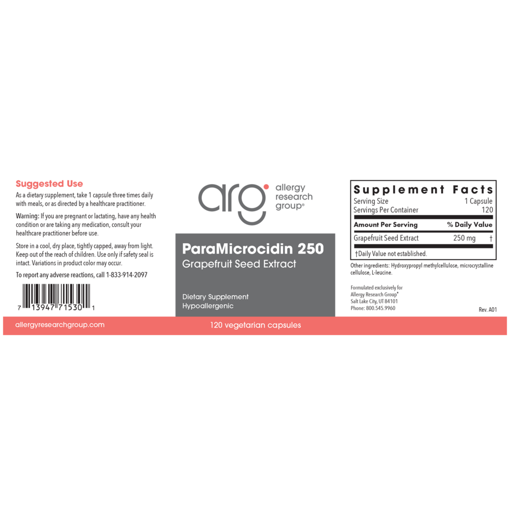 Allergy Research Group ParaMicrocidin 250mg — view 2