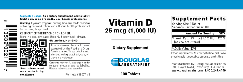 Douglas Labs Vitamin D 1000 IU — view 2
